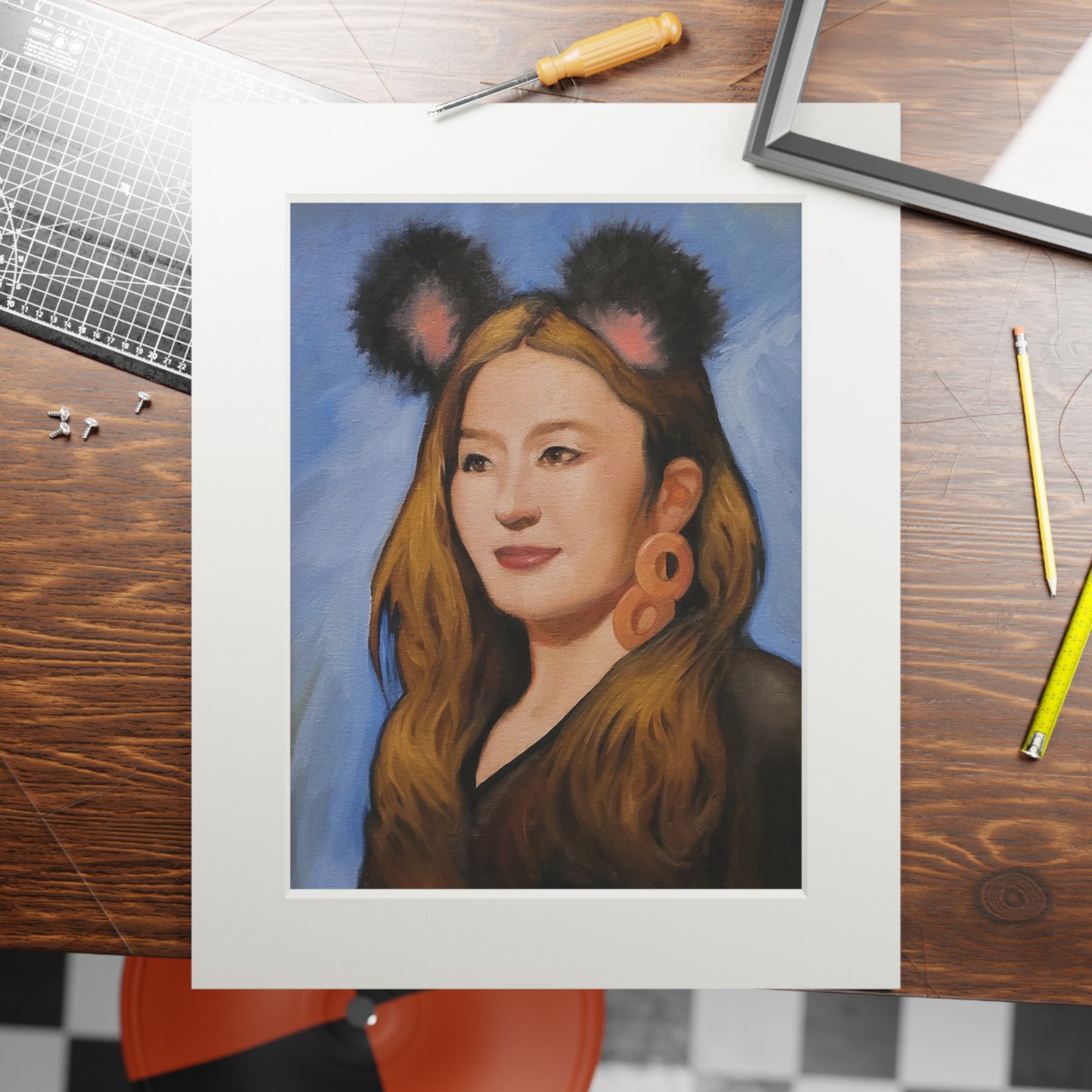 Seulgi from Red Velvet portrait - Framed Fine Art Print