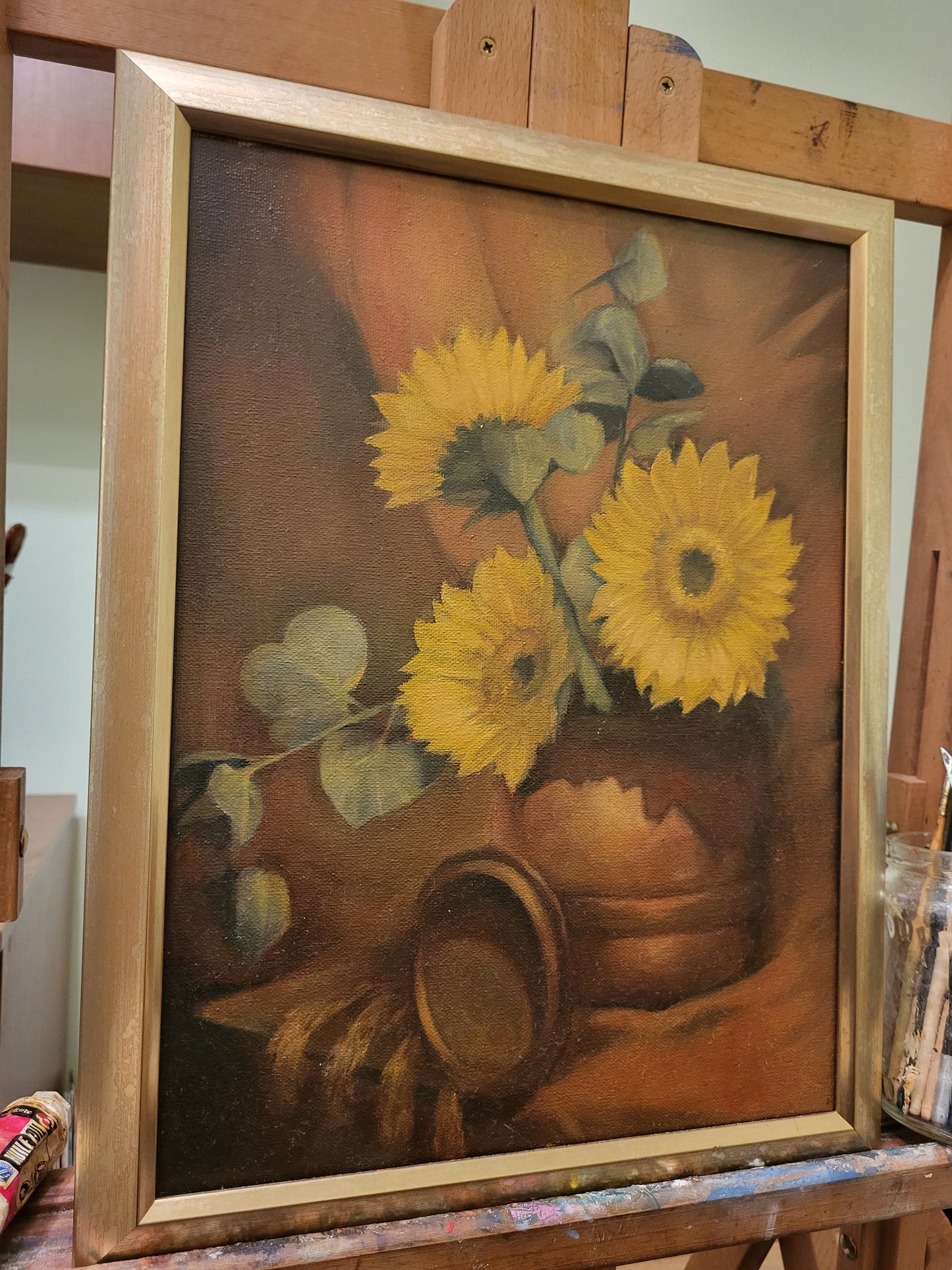 Sunflowers - oil on canvas board, 30x40 cm