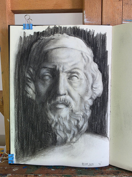 Homer charcoal portrait - A4 (21x29.7cm)