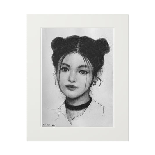 New Jeans Danielle Charcoal Portrait - Framed Fine Art Print