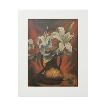 Lilies in a copper vase -  Framed Fine Art Print