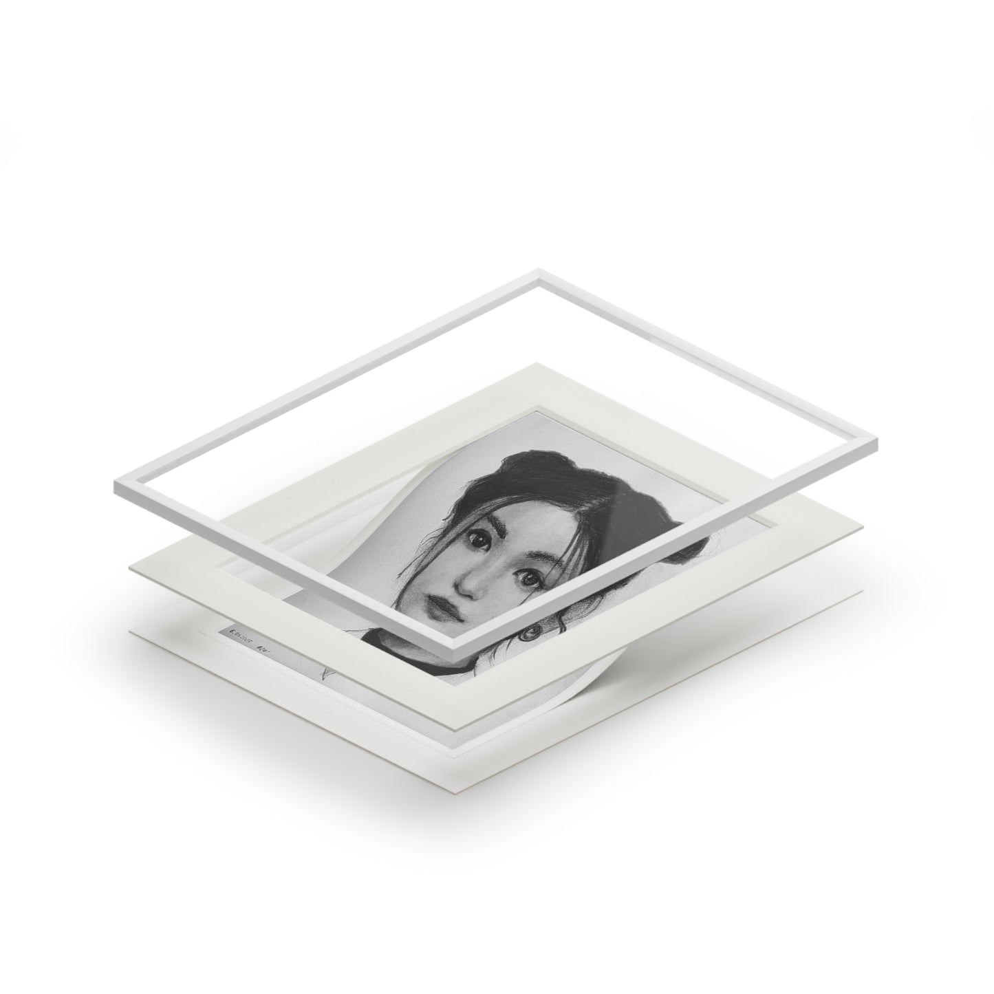 New Jeans Danielle Charcoal Portrait -  Framed Fine Art Print