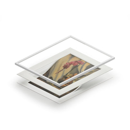 Orchid and little Buddha statue -  Framed Fine Art Print