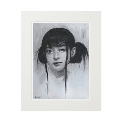 New Jeans Hanni Charcoal Portrait -  Framed Fine Art Print