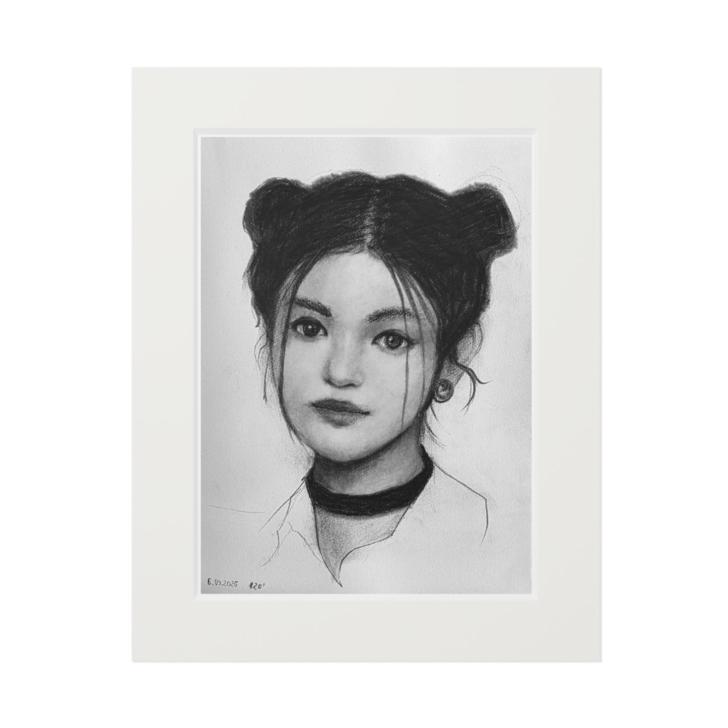 New Jeans Danielle Charcoal Portrait -  Framed Fine Art Print