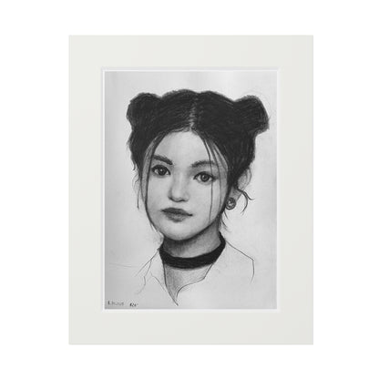 New Jeans Danielle Charcoal Portrait -  Framed Fine Art Print