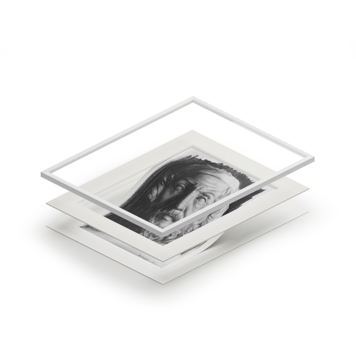 Homer Charcoal Portrait -  Framed Fine Art Print