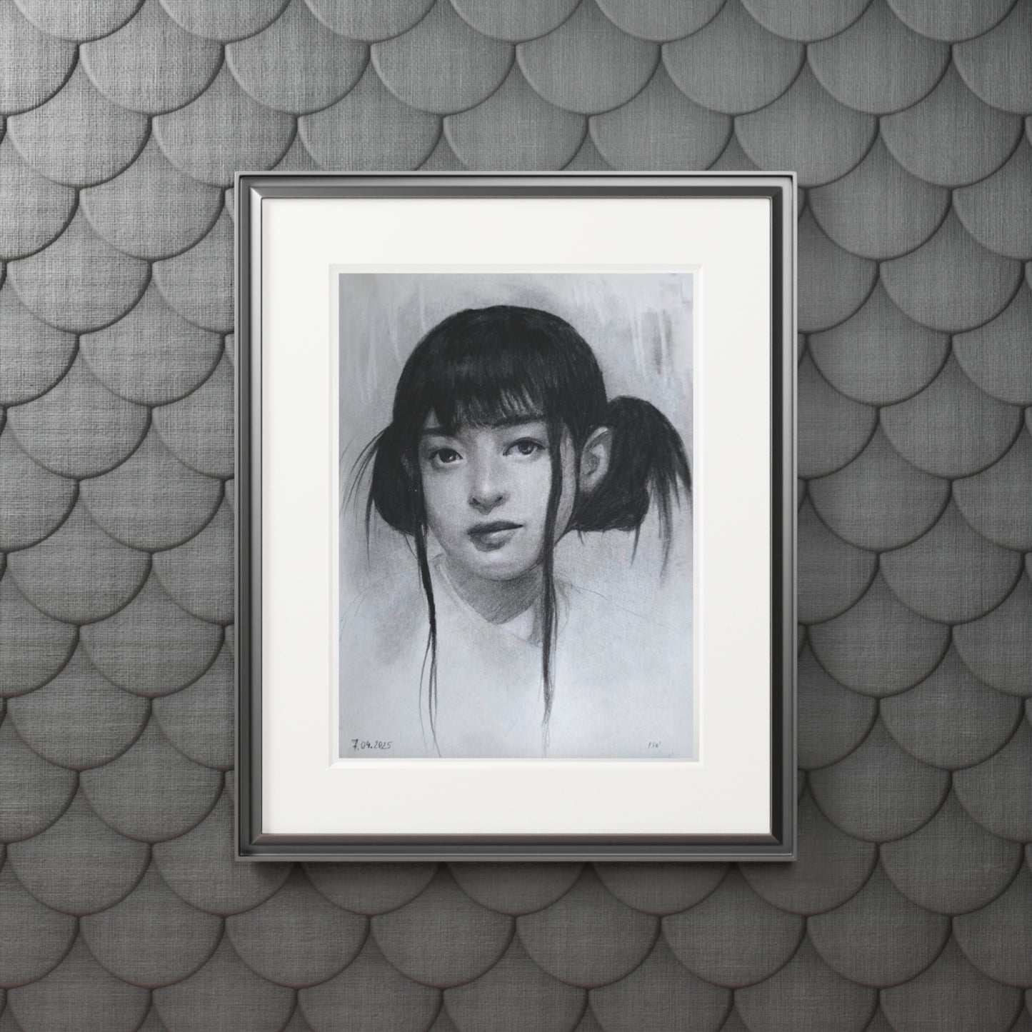 New Jeans Hanni charcoal portrait - A4 (21x29.7cm)