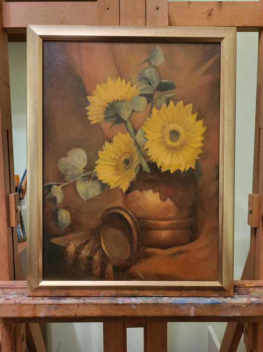 Sunflowers - oil on canvas board, 30x40 cm