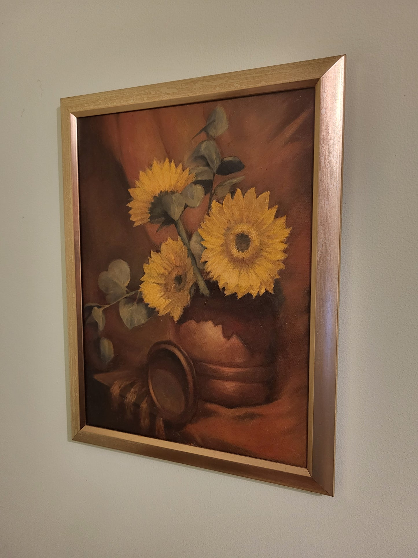 Sunflowers - oil on canvas board, 30x40 cm