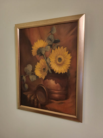 Sunflowers - oil on canvas board, 30x40 cm