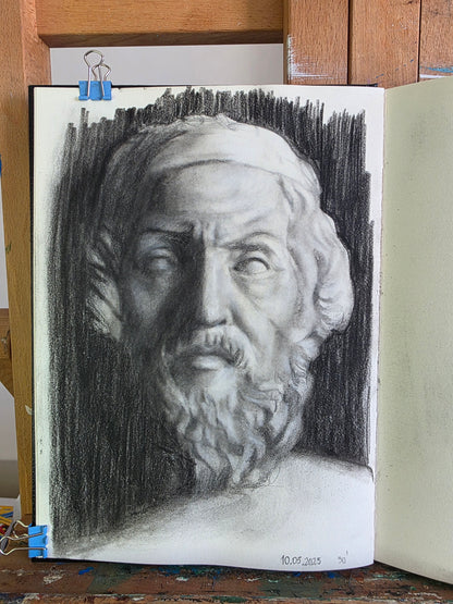 Homer charcoal portrait - A4 (21x29.7cm)