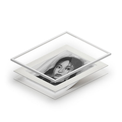 New Jeans Hyein Charcoal Portrait -  Framed Fine Art Print