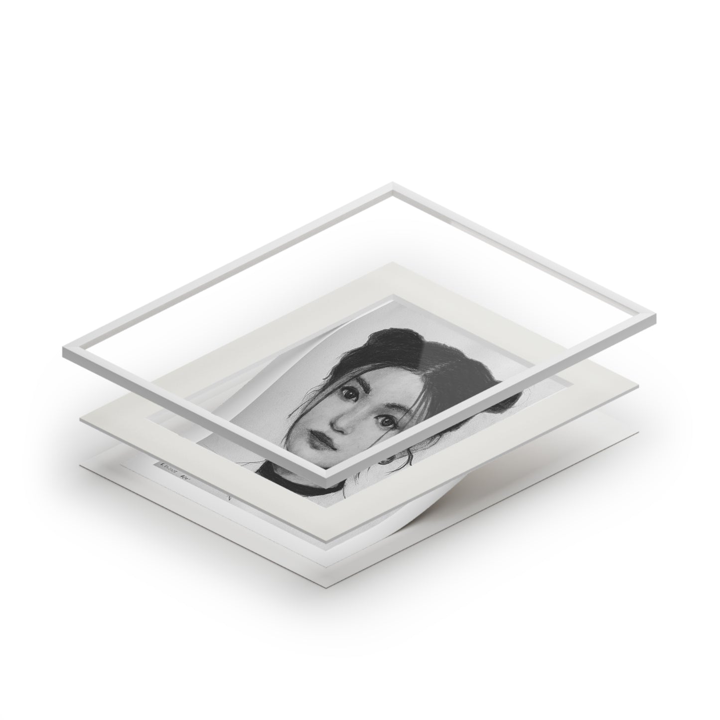 New Jeans Danielle Charcoal Portrait -  Framed Fine Art Print