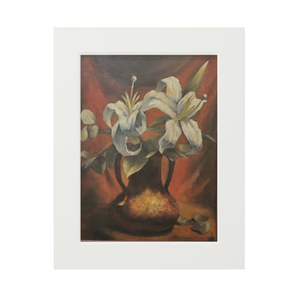 Lilies in a copper vase -  Framed Fine Art Print