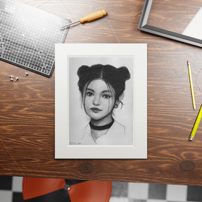 New Jeans Danielle Charcoal Portrait -  Framed Fine Art Print