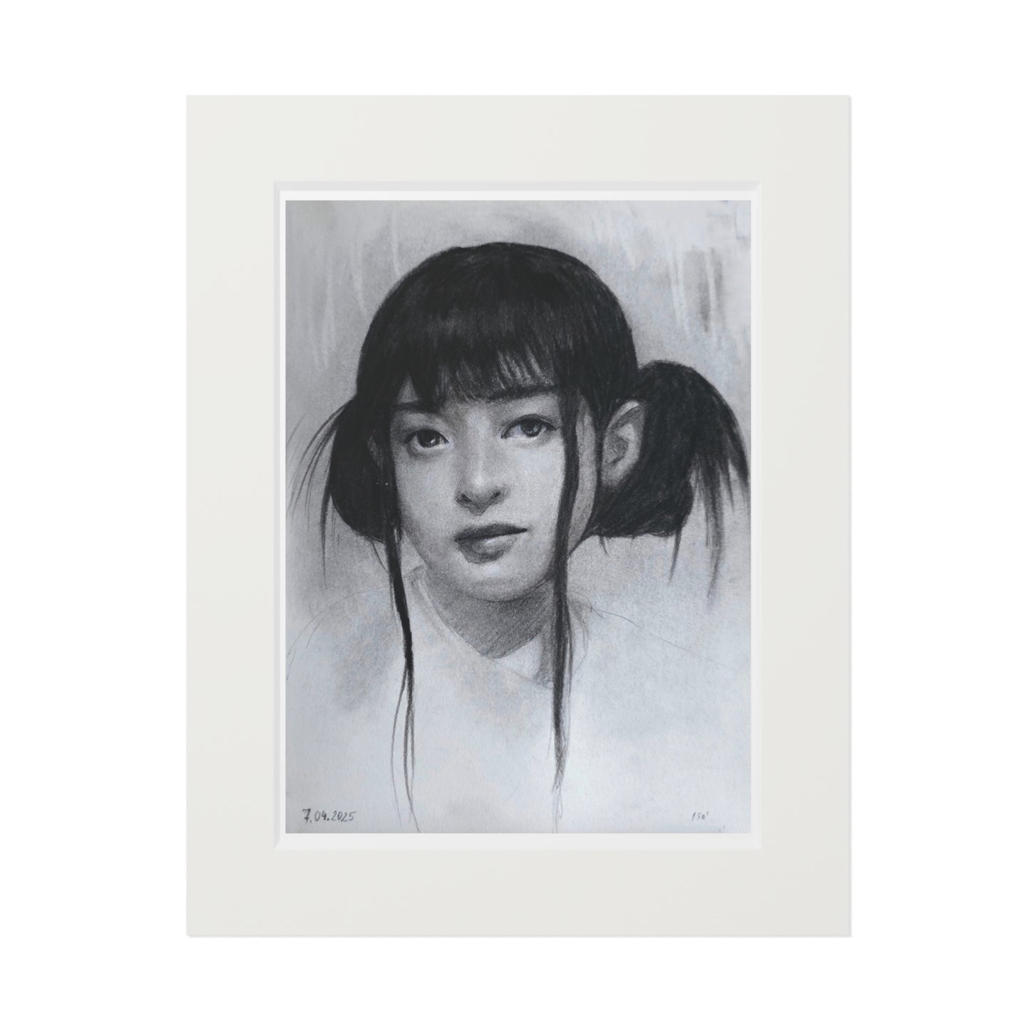 New Jeans Hanni charcoal portrait - A4 (21x29.7cm)