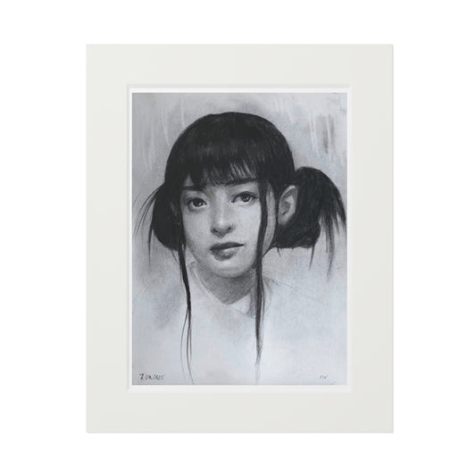 New Jeans Hanni charcoal portrait - A4 (21x29.7cm)