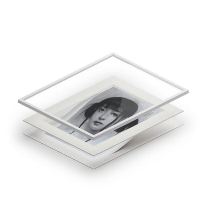 New Jeans Hanni Charcoal Portrait -  Framed Fine Art Print