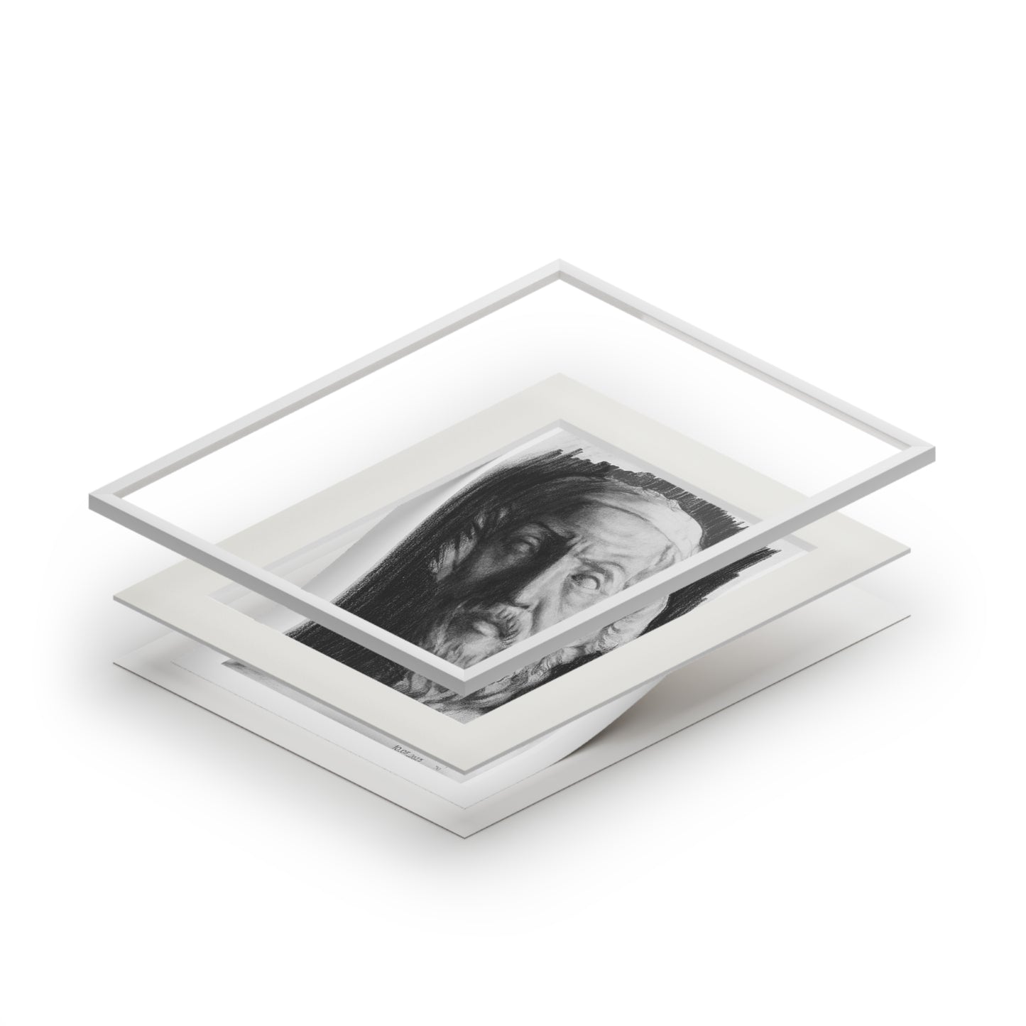 Homer Charcoal Portrait -  Framed Fine Art Print