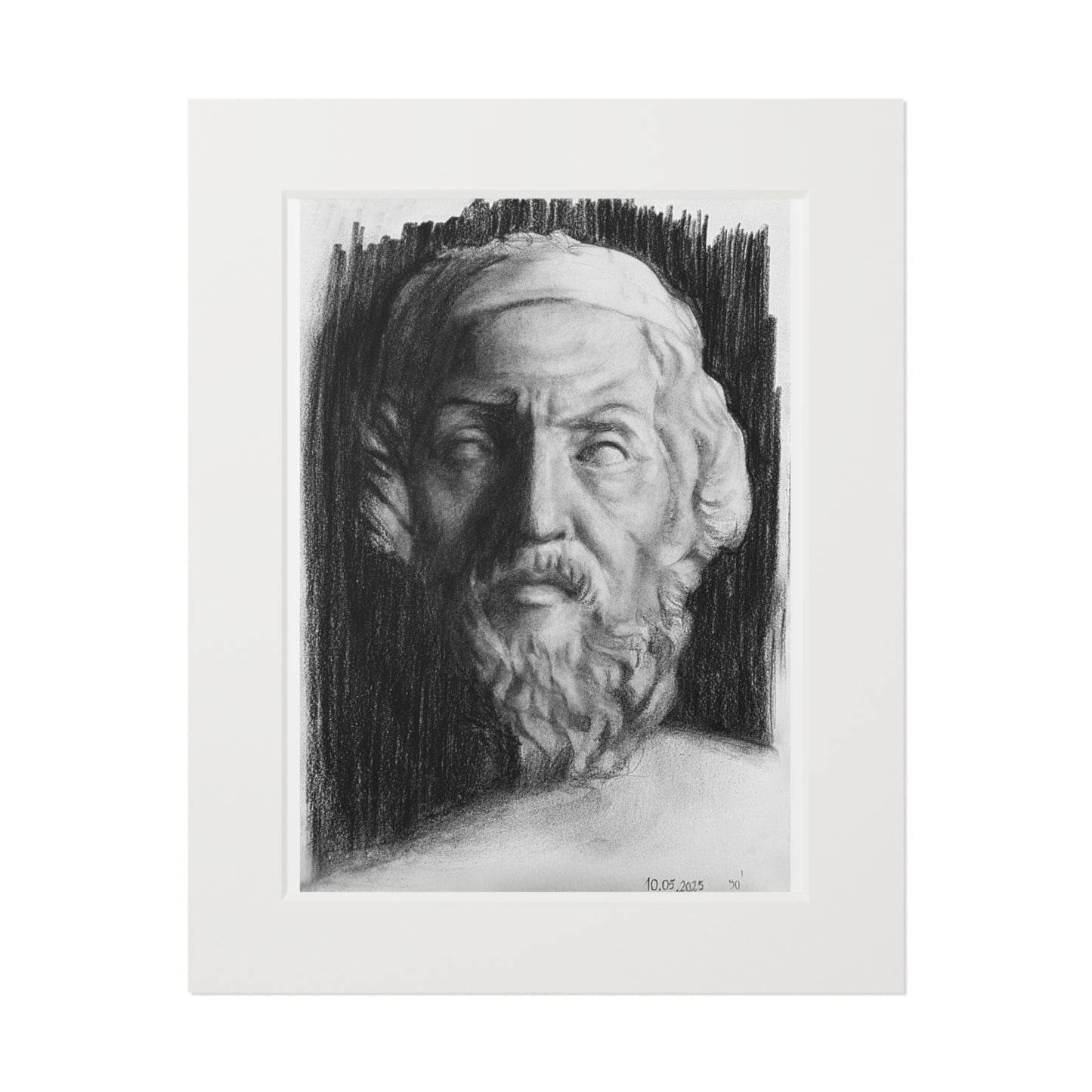 Homer charcoal portrait - A4 (21x29.7cm)