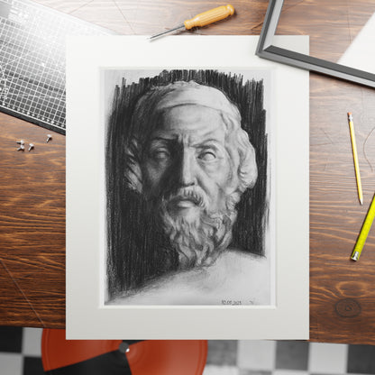 Homer Charcoal Portrait -  Framed Fine Art Print