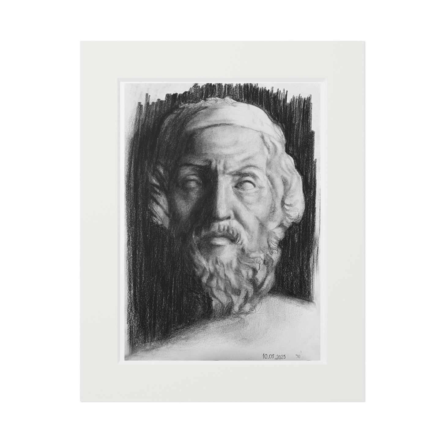 Homer Charcoal Portrait -  Framed Fine Art Print