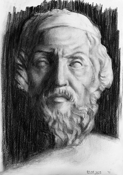 Homer charcoal portrait - A4 (21x29.7cm)